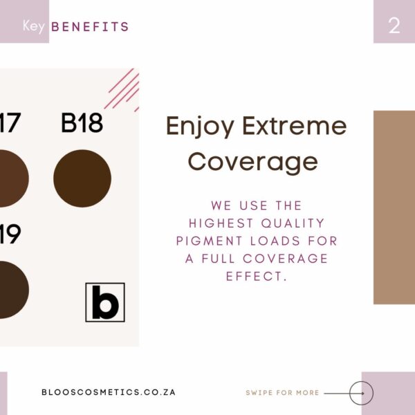 Bloos Xtreme Coverage Moisturising Blurring Foundation – B19 (20g) - Image 9